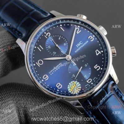 AAA Replica IWC Portuguese Chronograph Blue Dial Watches Swiss 7750 1