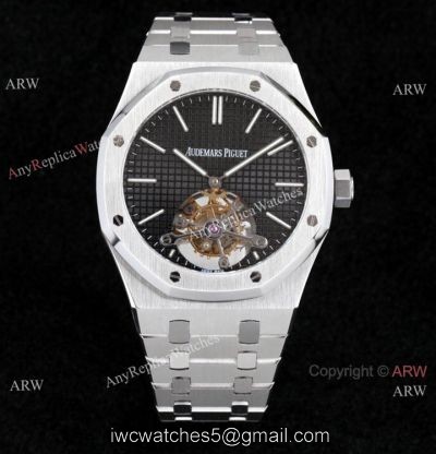 R8 Factory 1-1 Replica Audemars Piguet Royal Oak Tourbillon Watch Cal2924 Black Dial 1