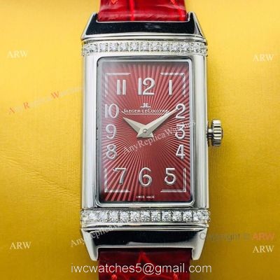 Swiss Copy Jaeger-LeCoultre Reverso One Duetto Ladies Watch Red and Silver 1