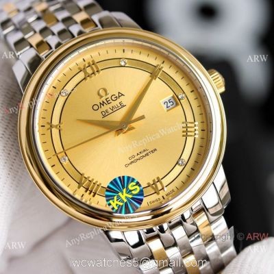 New Copy Omega De Ville Prestige Two Tone Gold Watches 1