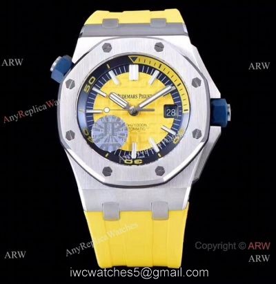 JF Factory V8 1:1 Best Audemars Piguet Divers Watch Yellow Dial 3120 Movement 1
