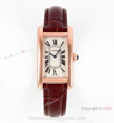Grade 1A Replica Cartier Tank Americaine Quartz Watch Rose Gold Women 1