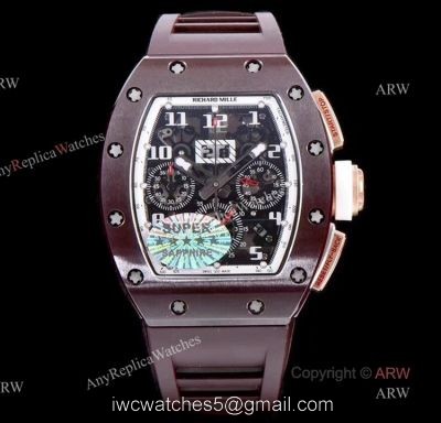 KV Factory Best Replica Richard Mille RM011 Brown Ceramic Flyback Chronograph Watch For Men 1