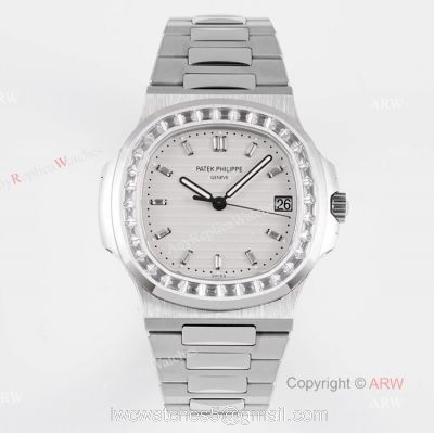(PPF) V4 Version Best Replica Patek Philippe Diamond Watch With White Dial Diamond Markers 1
