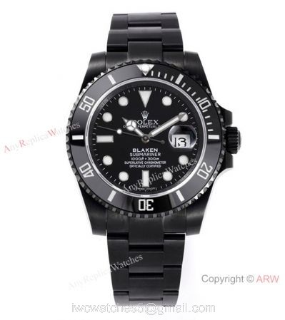 IPK Best 1:1 Rolex Blaken Submariner Watch DLC Carbon 1