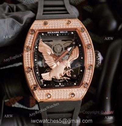 Unique Model Richard Mille RM 57-05 Eagle Dial With Rose Gold Diamonds Watch Replica 1