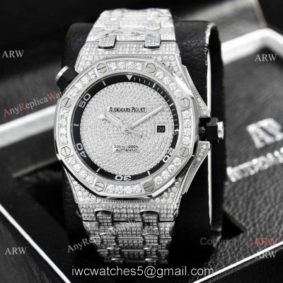 Clone Audemars Piguet Iced Out Full Diamond Watches Stainless Steel 1