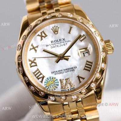 Swiss Copy Rolex Oyster Perpetual Datejust 31 Yellow Gold Jubilee Watch 1