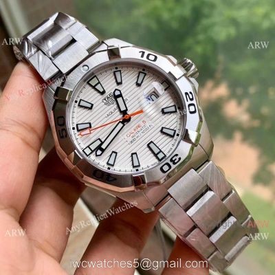 Swiss Clone TagHeuer Aquaracer Calibre 5 Watch White Dial Automatic 1
