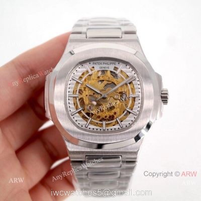 Copy Patek Philippe Skeleton Nautilus Watches Stainless Steel 1