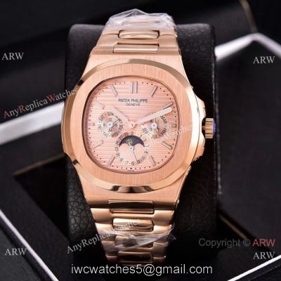 Knockoff Patek Philippe Nautilus Moon Phase Watches 40mm Rose Gold 1