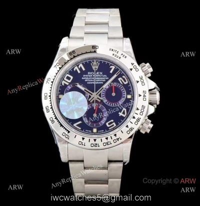 Best 1:1 Swiss Replica Rolex Daytona JH 4130 Chronograph Watch Blue Arabic Dial 1