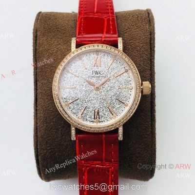 Swiss Copy IWC Portofino Rose Gold Diamond Bezel Lady Watch 1