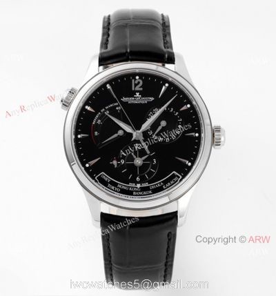 ZF Factory 1:1 Swiss Replica Jaeger leCoultre Master Watch Blue Face Leather Strap 1