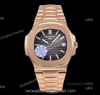 (GR) V2 Version 5711 Patek Philippe Nautilus Rose Gold Grey Dial Swiss Clone Watches 1
