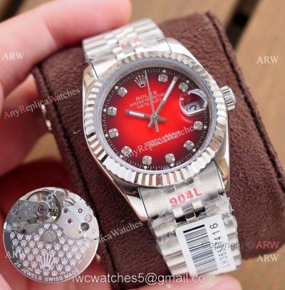 Swiss Quality Rolex Datejust Watches Stainless Steel Red Dial 1