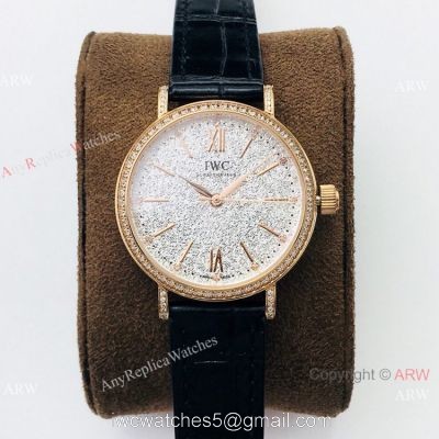 Swiss Copy IWC Portofino Ladies Watch Rose Gold Diamond Bezel 1