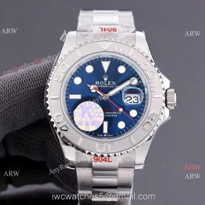 AAA Swiss Copy Rolex Yachtmaster Blue Dial Watch 904L ETA2836 1