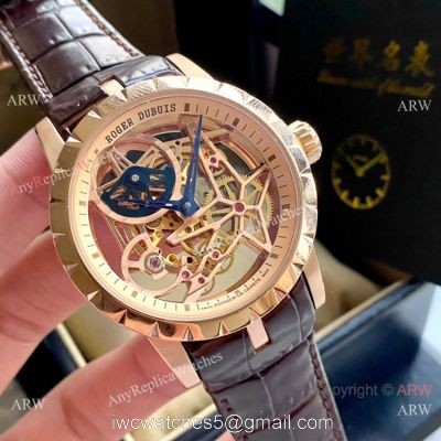 New Copy Roger Dubuis Excalibur 46mm Rose Gold Hollow Watch 1