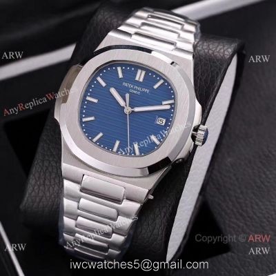 Knockoff Patek Philippe Nautilus 40mm Watches Blue Face Stainless Steel 1