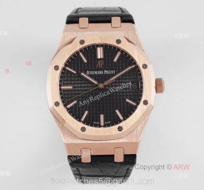 BF Factory Audemars Piguet Royal Oak 41mm Rose Gold Leather Strap Watch AAA Replica 1