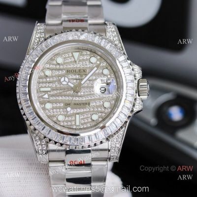 JH Factory Swiss Rolex GMT-Master II 116758 Watch Diamond Dial Stainless Steel 1