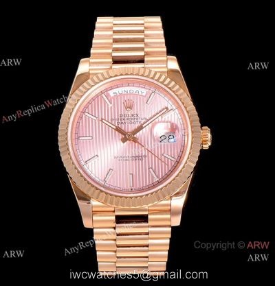 (GM) Copy Rolex Day-Date GM Factory 2836 Watch Bright Pink Dial 40mm 1