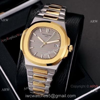 Knockoff Patek Philippe Nautilus 40mm Watches Two Tone Gray Dial 1