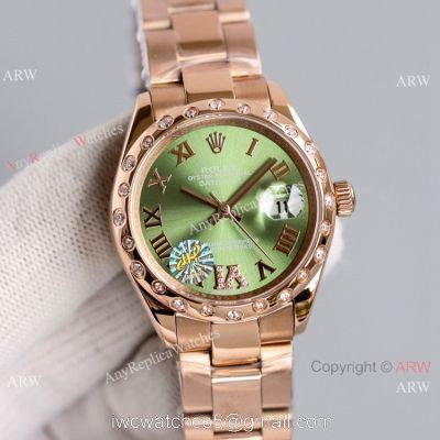 Swiss AAA Replica Rolex Datejust 31mm Watch Rose Gold Oyster Band 1