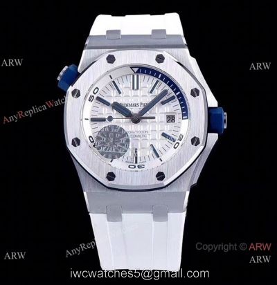 JF Factory V8 1:1 Best Audemars Piguet Divers Men Watch White Dial 1