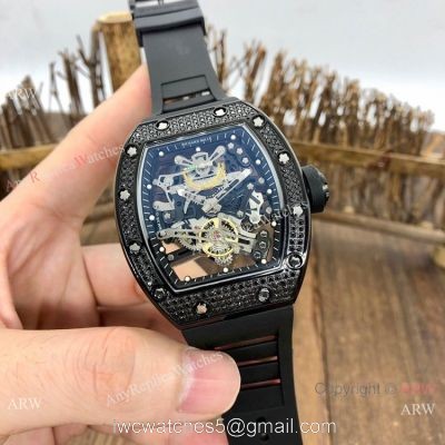 AAA Copy Richard Mille Bubba Watson RM38-01 Watch All Black Diamond 1