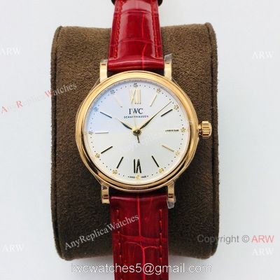 New! Swiss Replica IWC Portofino Swiss 9015 Rose Gold Watch Ladies 1