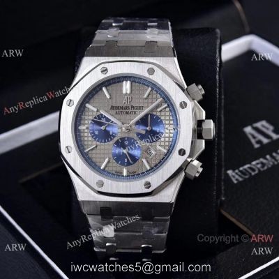 Knockoff Audemars Piguet Royal Oak 41mm Wrist Silver Steel Blue Sub-dials 1