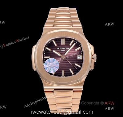 (GR) V2 Version Patek Philippe Nautilus 5711 Rose Gold Brown Dial Swiss Patek Philippe 324 SC Watch 1