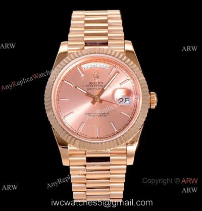 (GM) AAA Copy Rolex Oyster Perpetual Day Date 40 ETA2836 Watch Champagne Face 1
