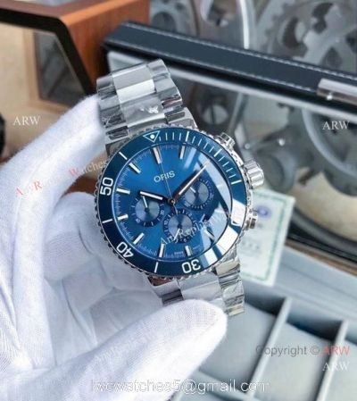 High Quality Oris Artelier Chronograph Copy Watch Blue Dial 1