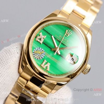 2021 New Swiss Rolex 31mm Datejust Watch Malachite and Gold 1