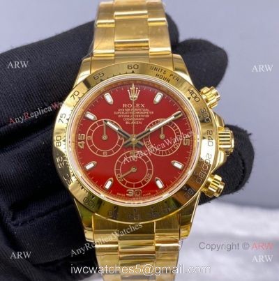 New! Rolex Daytona Chronograph Red Face watch NOOB Factory Swiss 4130 904L 1