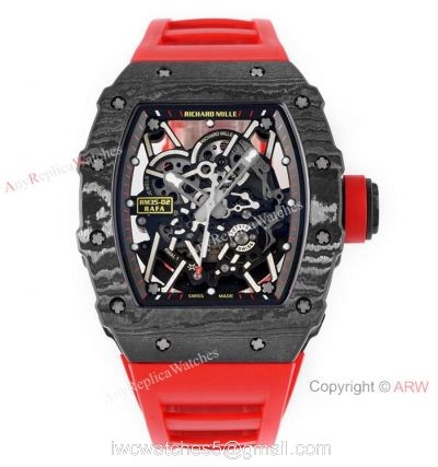 Swiss 1:1 Replica Richard Mille Rafael Nadal RM35-02 Watch Red Rubber Strap 1
