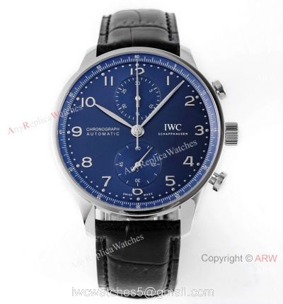 New! Swiss Replica IWC Schaffhausen Portugieser Chronograph Watch Blue Dial 1