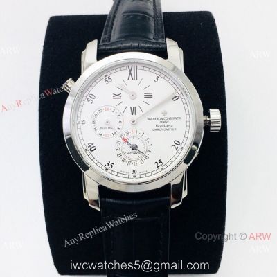 AAA Swiss Replica Vacheron Constantin Malte Dual Time Regulateur Chronometer Men Watch White Dial 1