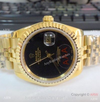 New Copy Rolex Datejust Onyx Dial Yellow Gold Jubilee Watch 36mm 1
