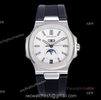 (GR) V2 Version New Patek Philippe Nautilus Annual Calendar 5726 Moonphase Watch With Black Rubber Strap 1