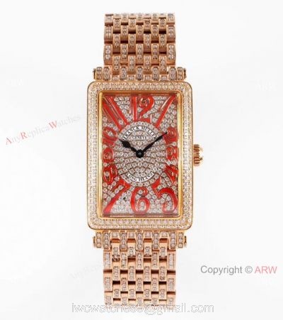 New! Franck Muller Long Island Full Diamond Rose Gold 1:1 Best Quality Watch 1