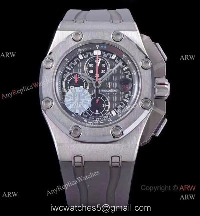 (JF) Swiss Replica Audemars Piguet Royal Oak offshore Schumacher SS Grey Index Dial 1