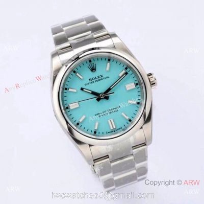 2020 Novelty! Grade AAA Copy Rolex Oyster Perpetual 36mm EWF 3230 904L Turquoise Blue Dial Watch For Men 1