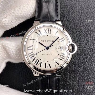 V6 Factory V7 version Ballon Bleu Cartier 42mm Automatic Watch Black Leather Strap 1