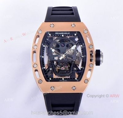 JB Factory Richard Mille RM 52-01 Skull Tourbillon Watch Rose Gold High Copy 1