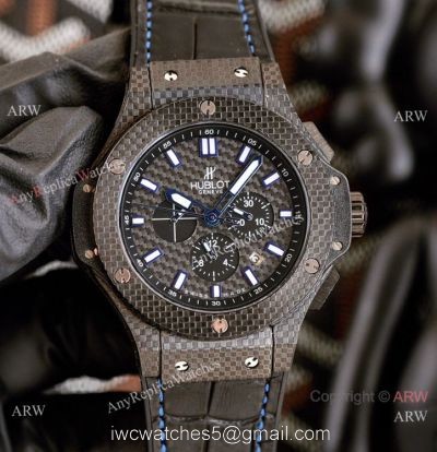 2021 New Hublot Big Bang Carbon Fiber Watches Blue Markers 1