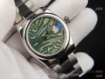 Rolex new Datejust 36 Olive Green Palm dial SS Oyster Bracelet AAA Copy 1